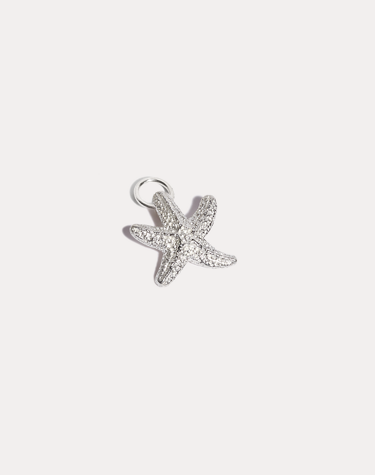 Large Starfish Charm in Silver